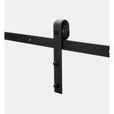 Black Solid Steel Sliding Rolling Barn Door Hardware 8 ft. Kit for Single Wood Doors - Super Arbor