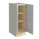 Home Decorators Collection Grayson 12 in. W x 24 in. D x 34.5 in. H Assembled Plywood Full Height Door Base Kitchen Cabinet in Pearl Gray RH