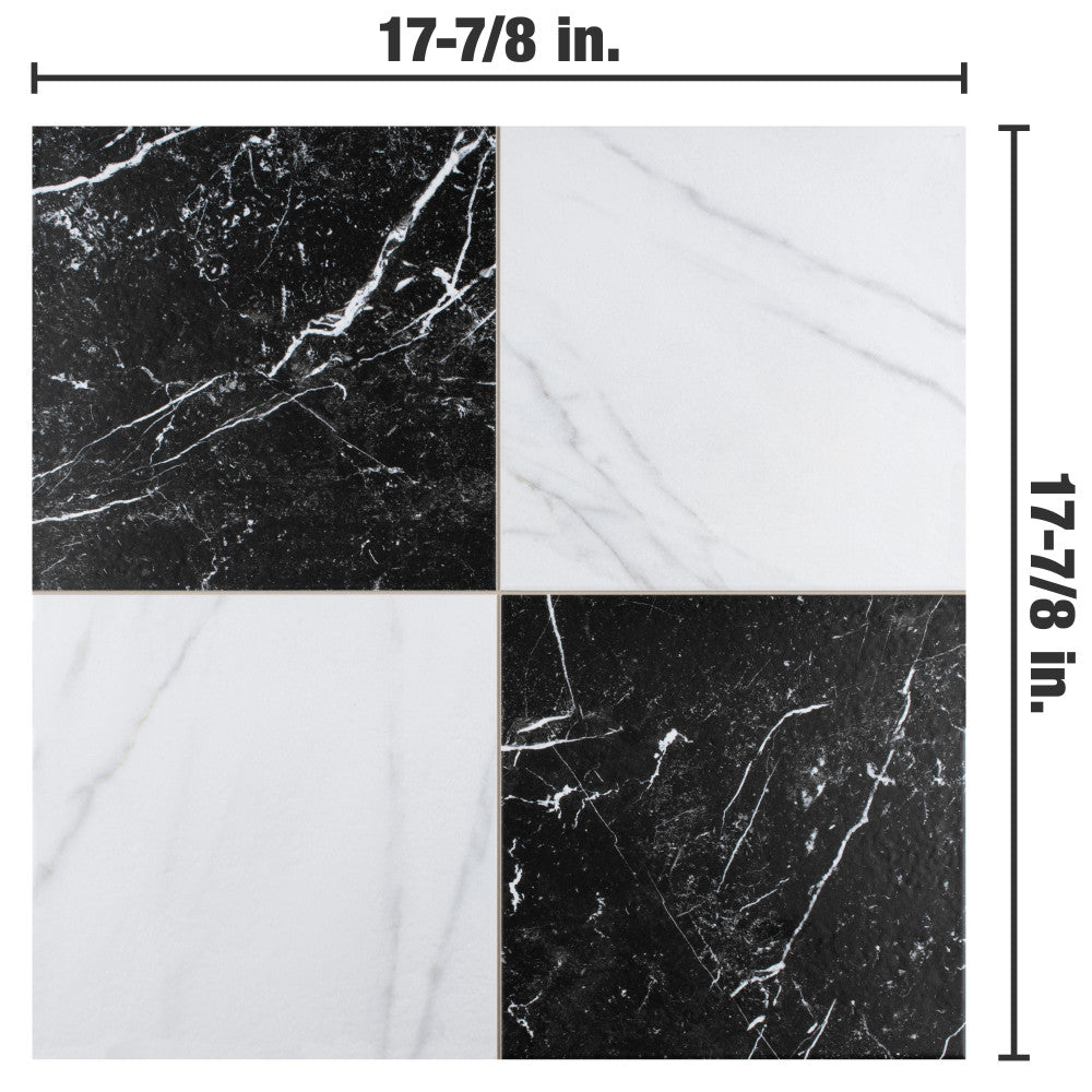 Merola Tile Merzoni Checker Ruzzini 17-7/8 in. x 17-7/8 in. Porcelain Floor and Wall Tile (11.1 sq. ft./Case)