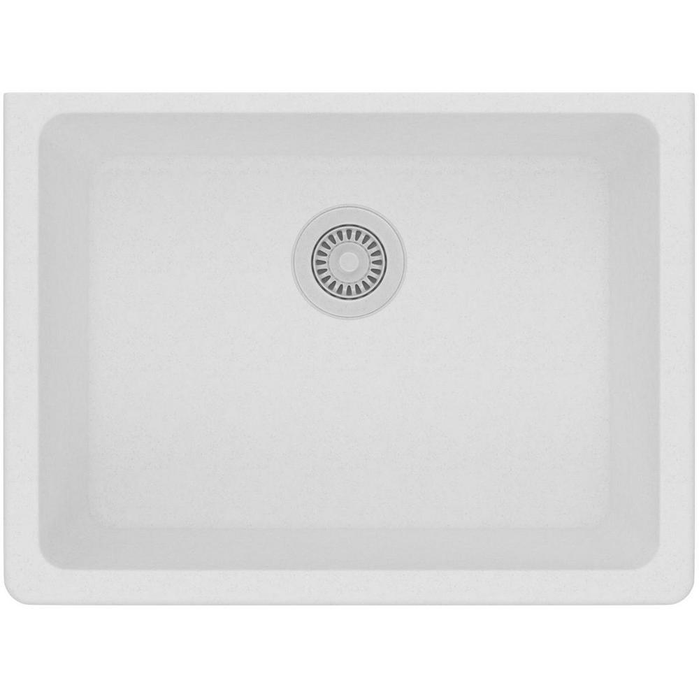 Quartz Classic Undermount Composite 33 in. Single Bowl Kitchen Sink in Black - Super Arbor