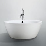 Pescara 59.04 in. Acrylic Flatbottom Non-Whirlpool Freestanding Bathtub in Glossy White - Super Arbor