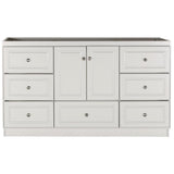 Ultraline 60 in. W x 21 in. D x 34.5 in. H Vanity for Center Basin Cabinet Only in Satin White - Super Arbor