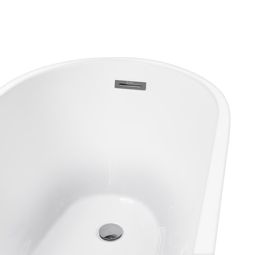 67 in. Acrylic Single Slipper Flatbottom Non-Whirlpool Bathtub in Glossy White - Super Arbor