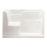5 ft. Right Drain Seated Shower in White - Super Arbor