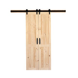 36 in. x 84 in. Vertical Plank Stain Ready Solid Wood Split Barn Door with Hardware Kit - Super Arbor