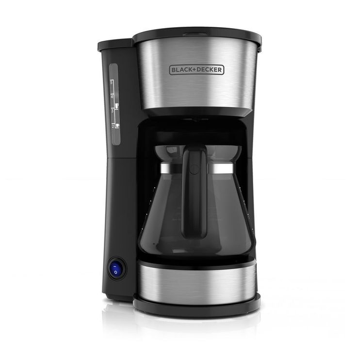 4-in-1 5-Cup Black Stainless Steel Drip Coffee Maker