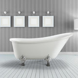 Jacqueline 5.7 ft. Acrylic Clawfoot Non-Whirlpool Bathtub in White - Super Arbor