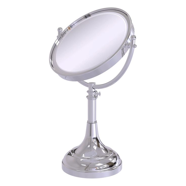 Allied Brass 8-in x 23.5-in Matte Black Double-Sided Magnifying Countertop Vanity Mirror