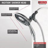 In2ition Two-in-One 4-Spray 6.1 in. Dual Wall Mount Fixed and Handheld Shower Head in Chrome - Super Arbor