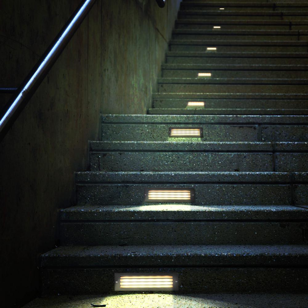 6-Watt Black Outdoor Integrated LED Step Landscape Path Light - Super Arbor