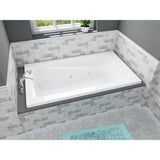 Green Tea 72 in. x 42 in. Reversible Drain EcoSilent EverClean Whirlpool Tub in White - Super Arbor
