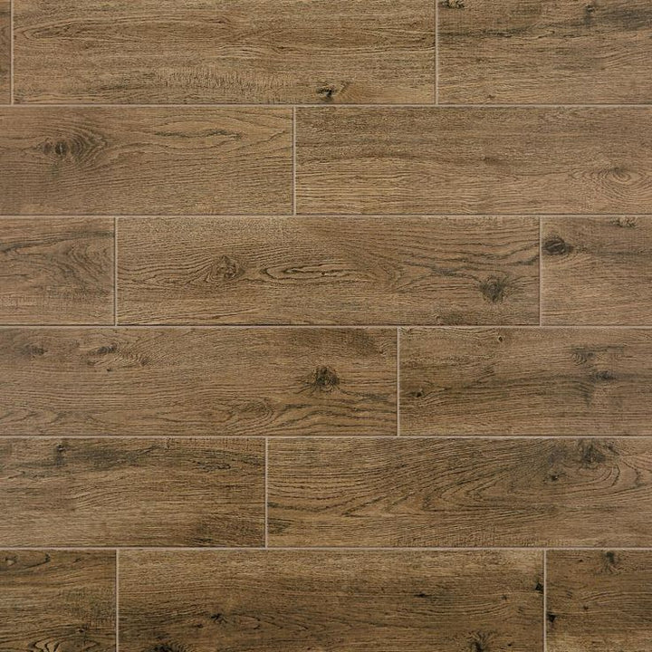 Mohawk ForeverStyle Oak Wood 6-in x 24-in Matte Porcelain Wood Look Floor Tile