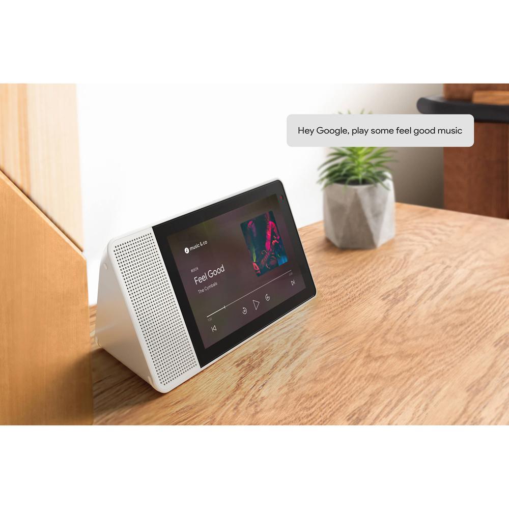 10 in. Smart Display with Google Assistant - White Front/Bamboo Back - Super Arbor
