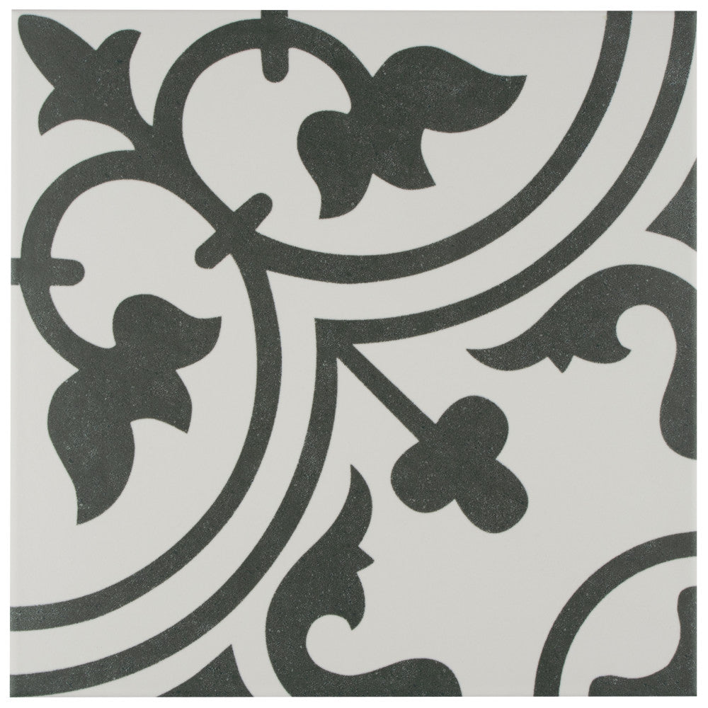Merola Tile Arte White Encaustic 9-3/4 in. x 9-3/4 in. Porcelain Floor and Wall Tile (11.11 sq. ft. / case)