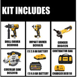 20-Volt MAX Lithium-Ion Cordless Brushless Combo Kit (2-Tool) w/FLEXVOLT and 20V Batteries, Bonus Grinder and Circ Saw - Super Arbor