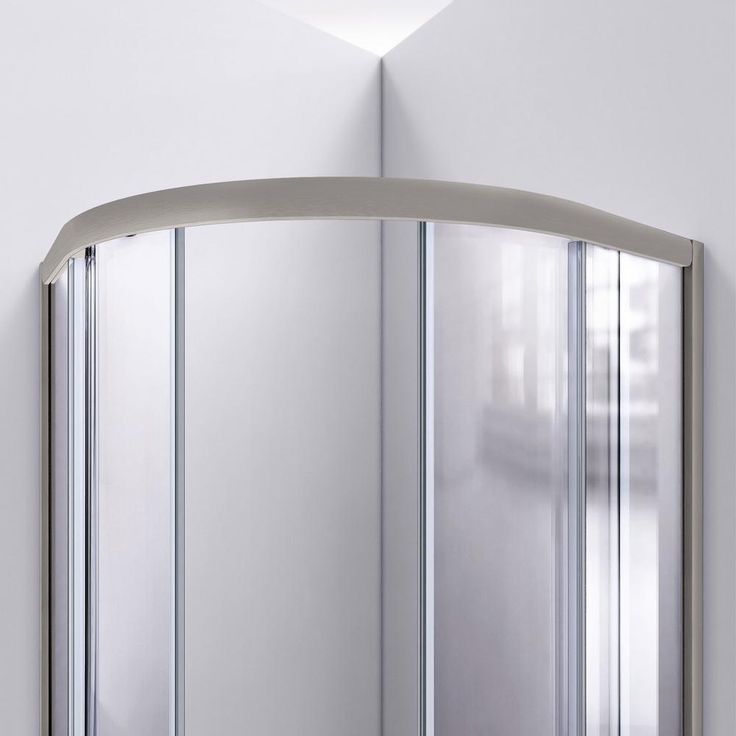 Prime 36 in. x 76-3/4 in. Semi-Frameless Corner Sliding Shower Enclosure in Brushed Nickel with Base and Backwalls