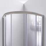 Prime 36 in. x 76-3/4 in. Semi-Frameless Corner Sliding Shower Enclosure in Brushed Nickel with Base and Backwalls