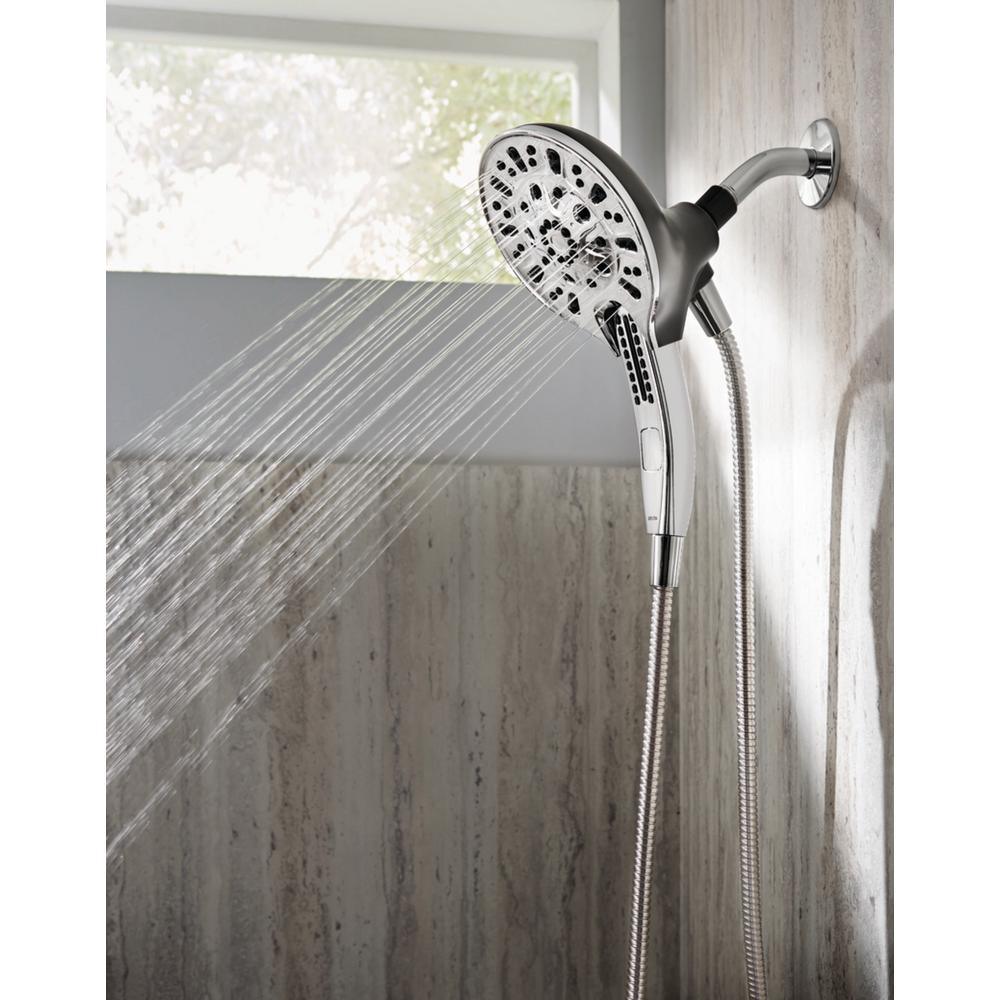 In2ition Two-in-One 4-Spray 6.1 in. Dual Wall Mount Fixed and Handheld Shower Head in Chrome - Super Arbor