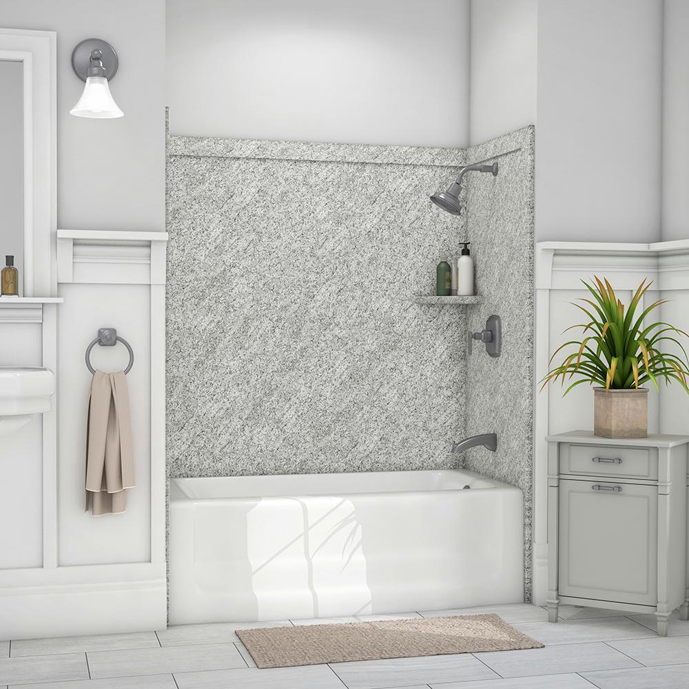 Elite 32 in. x 60 in. x 60 in. 9-Piece Easy Up Adhesive Tub Surround in Calypso - Super Arbor