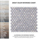 Merola Tile Hudson Penny Round Grey Eye 12 in. x 12 in. Porcelain Mosaic Tile (10.74 sq. ft. / Case)