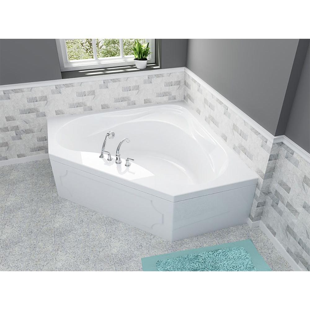 Colony 5 ft. x 60 in. Center Drain Corner Soaking Tub in White - Super Arbor