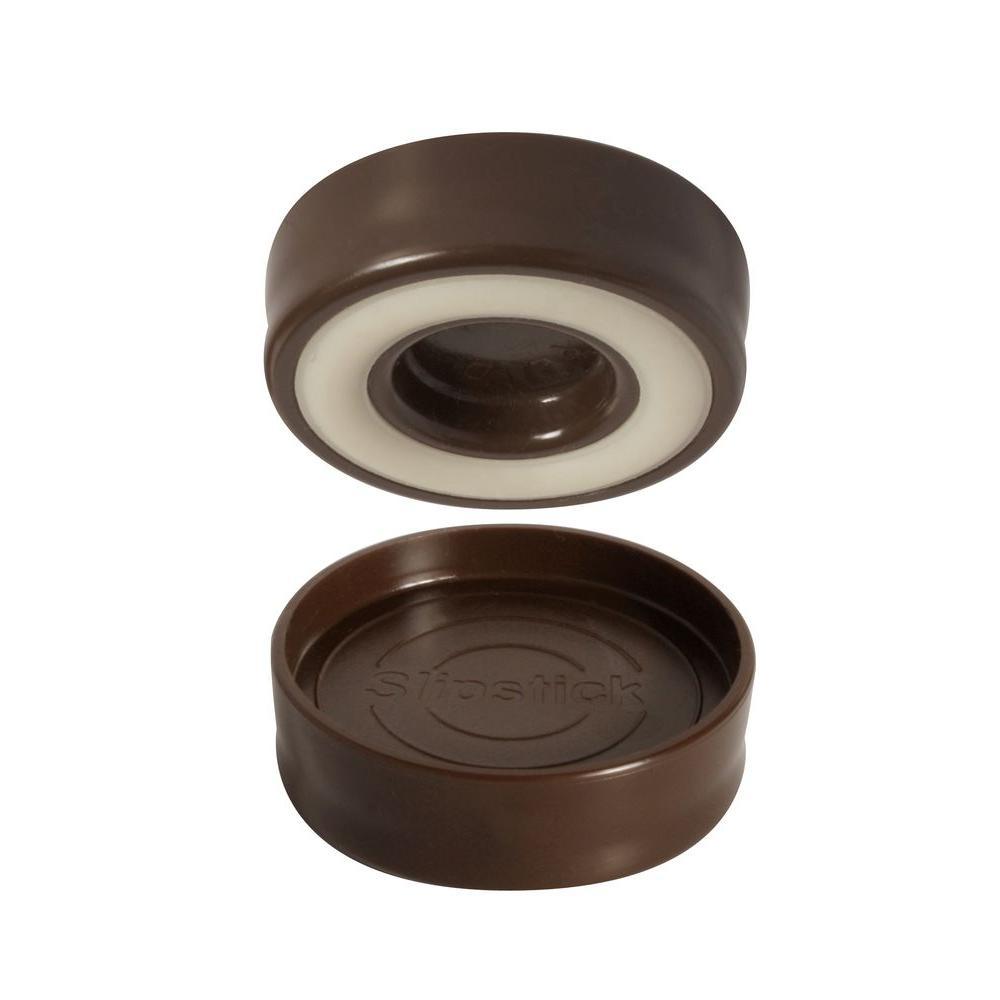 1-3/4 in. Chocolate Brown Furniture Caster Cups/Floor Protector Coasters Round for Furniture Legs (Set of 4 Grippers) - Super Arbor