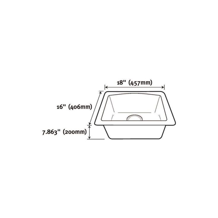 Drop-In/Undermount Granite 18 in. 0-Hole Single Bowl Bar Sink in Nero