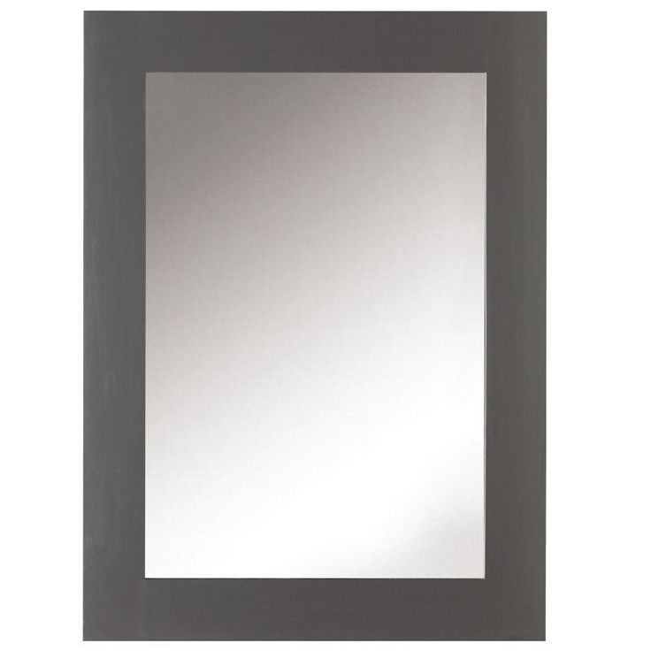22 in. W x 30 in. H Framed Rectangular  Bathroom Vanity Mirror in Dark Charcoal