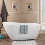 Shaia 67 in. Acrylic Flatbottom Non-Whirlpool Soaking Bathtub in White - Super Arbor