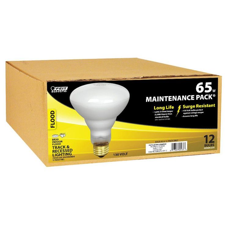Feit Electric 65-Watt Soft White Dimmable Incandescent BR30 Flood Light Bulb Maintenance Pack (12-Pack)