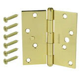 4 in. Satin Brass 5/8 in. Radius Adjustable Spring Door Hinge