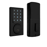 Black Touchscreen ZWave Single Cylinder Smartlock Deadbolt with Camera Gateway - Super Arbor