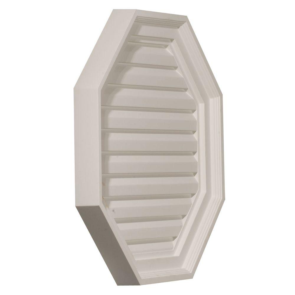 22 in. x 22 in. Octagon Primed Polyurethane Paintable Gable Louver Vent - Super Arbor