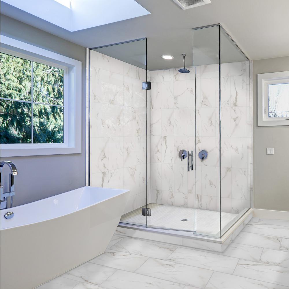 Michelangelo Calacatta Rectified 12 in. x 24 in. Porcelain Floor and Wall Tile (425.6 sq. ft. / pallet) - Super Arbor