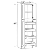 Home Decorators Collection Newport 24 in. W x 24 in. D x 84 in. H Assembled Plywood Pantry Kitchen Cabinet in Manganite with 4ROT Soft Close