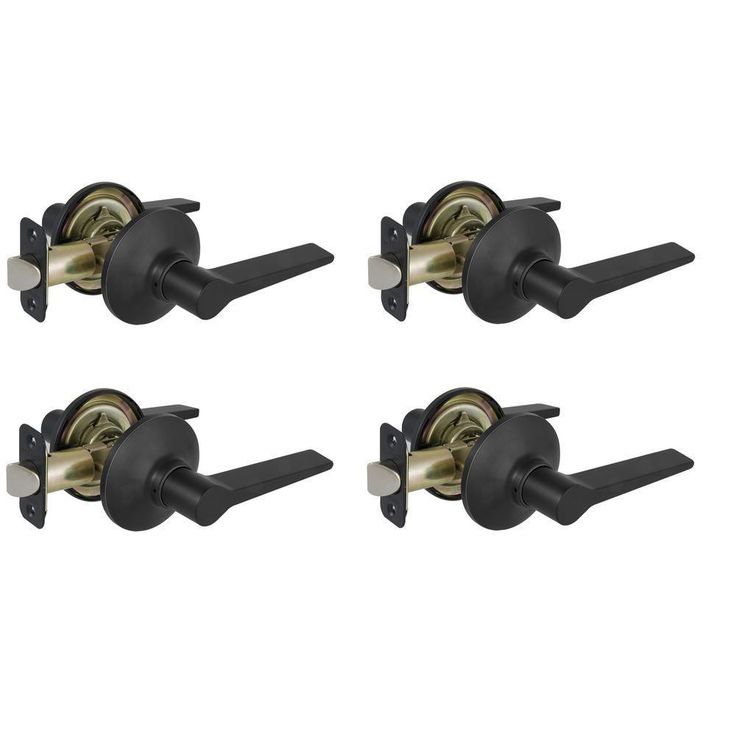 Freedom Matte Black Hall and Closet Door Lever (4-Pack)