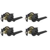 Freedom Matte Black Hall and Closet Door Lever (4-Pack)