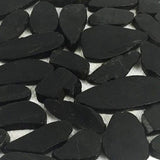Rain Forest 12 in. x 12 in. Black Sliced High-Polish Pebble Stone Floor and Wall Tile (5.0 sq. ft. / case)