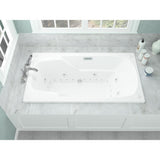 Coral Diamond Series 6 ft. Left Drain Rectangular Drop-in Whirlpool and Air Bath Tub in White - Super Arbor