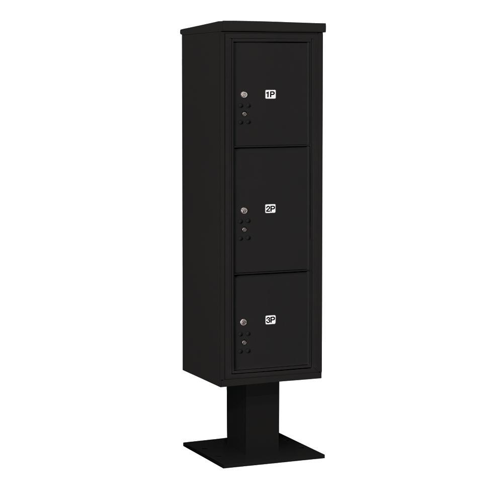 3400 Horizontal Series 3-Parcel Locker Pedestal Mount Mailbox - Super Arbor