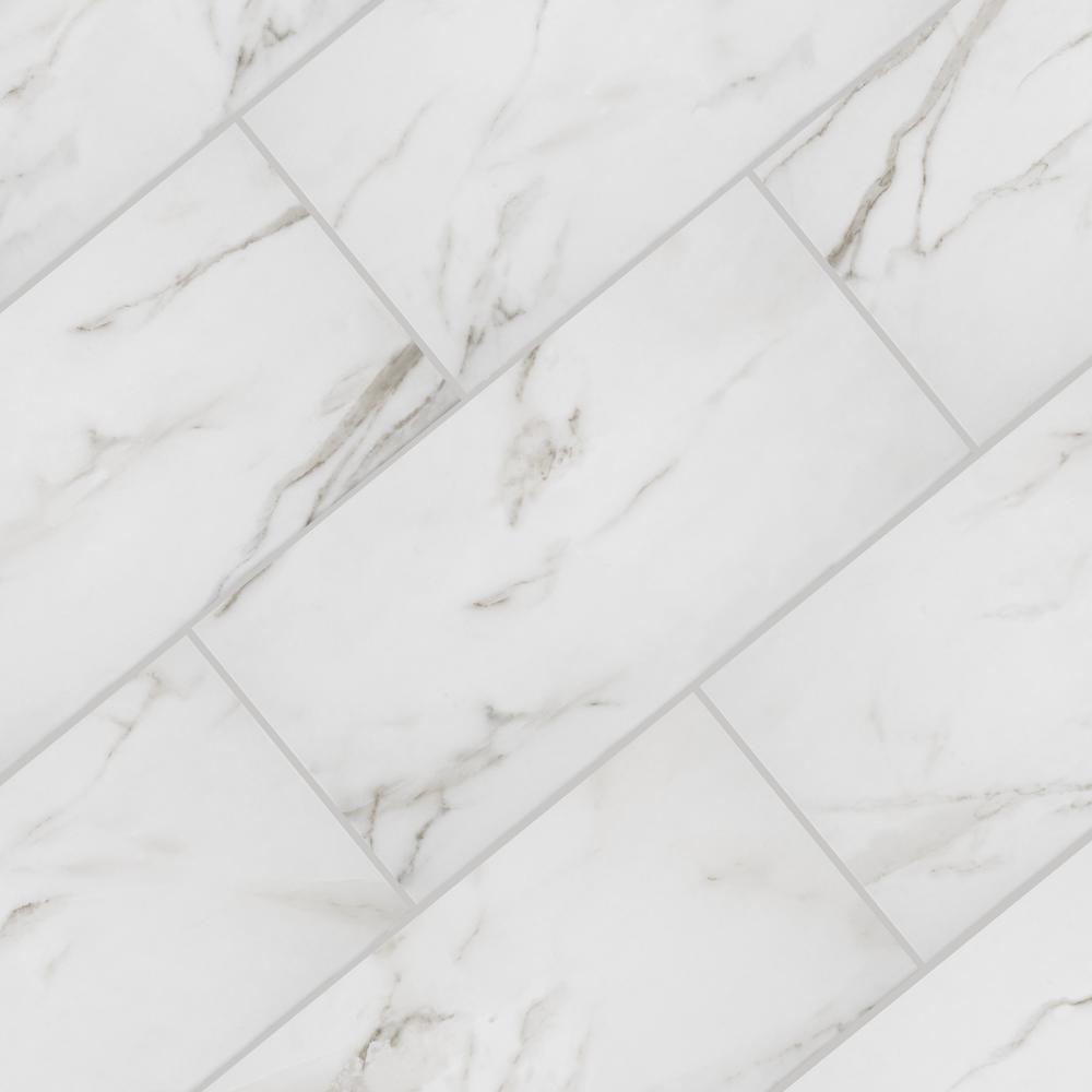 Michelangelo Calacatta Rectified 12 in. x 24 in. Porcelain Floor and Wall Tile (425.6 sq. ft. / pallet) - Super Arbor