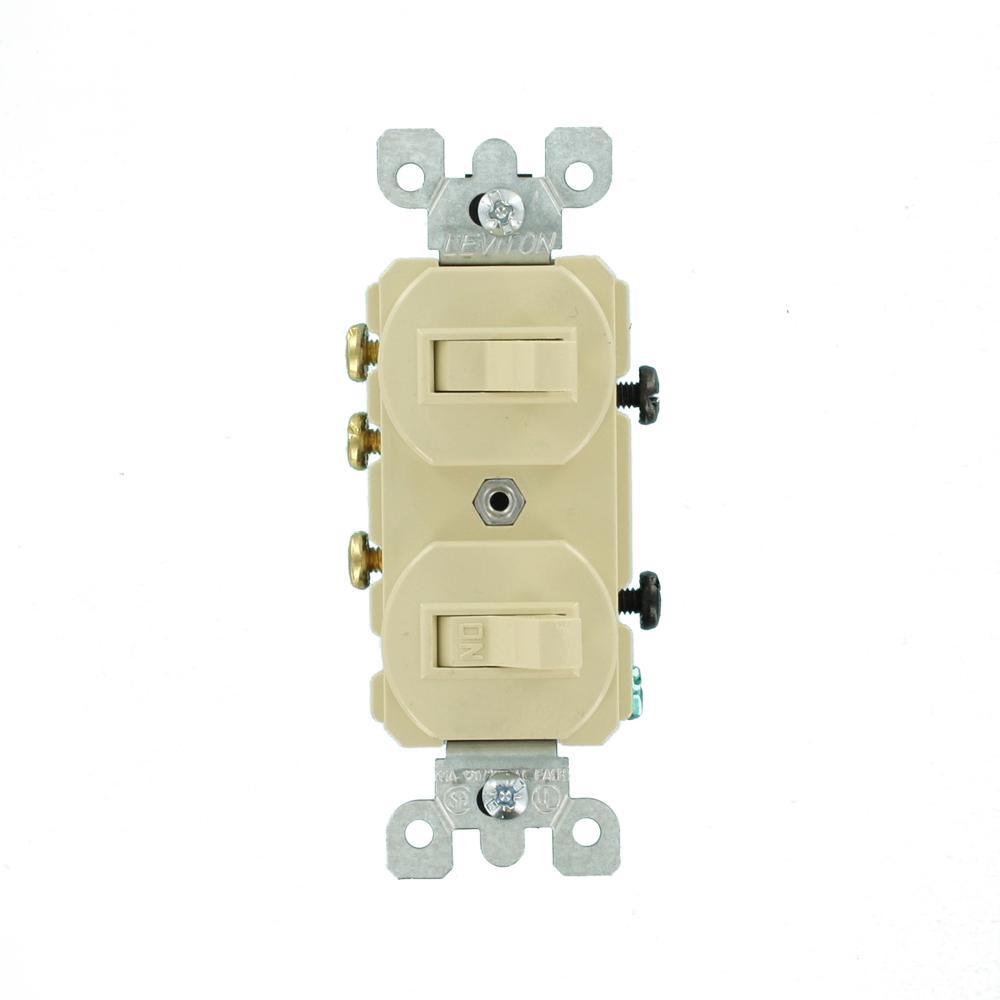 15 Amp Duplex Style Single-Pole / 3-Way AC Combination Toggle Light Switch, White - Super Arbor