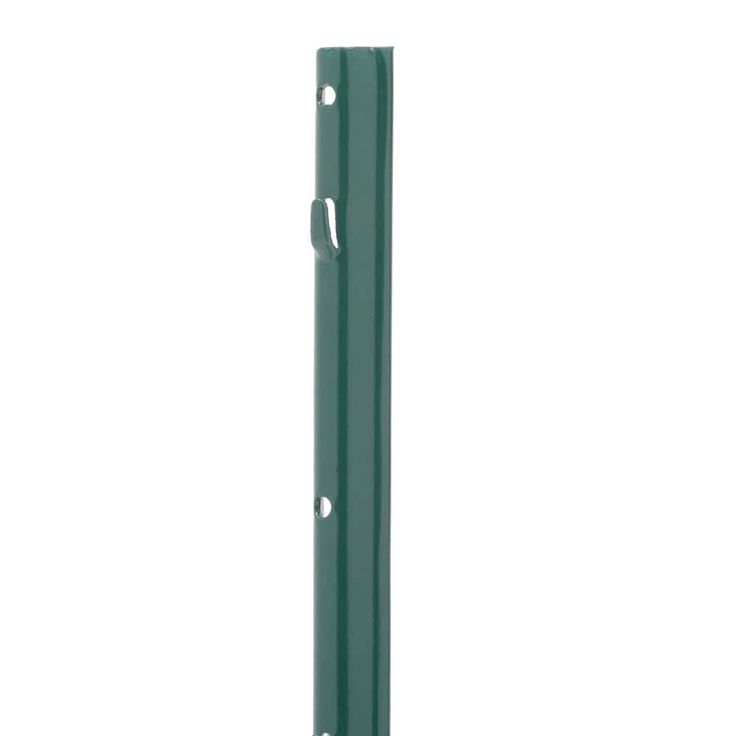 Everbilt 1-1/4 in. x 3/4 in. x 3 ft. 14-Gauge Green Steel U-Fence Post with Anchor Plate