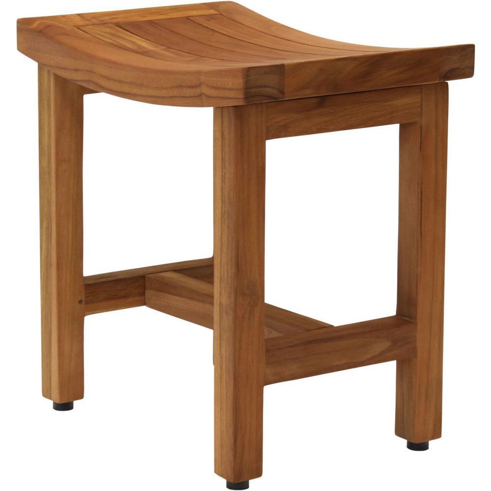 Patented 18 in. Sumba Lotus Teak Shower Bench - Super Arbor