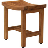 Patented 18 in. Sumba Lotus Teak Shower Bench - Super Arbor