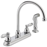 Peerless Chrome 2-Handle Deck-Mount High-Arc Handle Kitchen Faucet (Deck Plate Included)