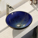 Glass Vessel Sink in Crystal with R9-7007 Faucet and Pop-Up Drain in Chrome - Super Arbor