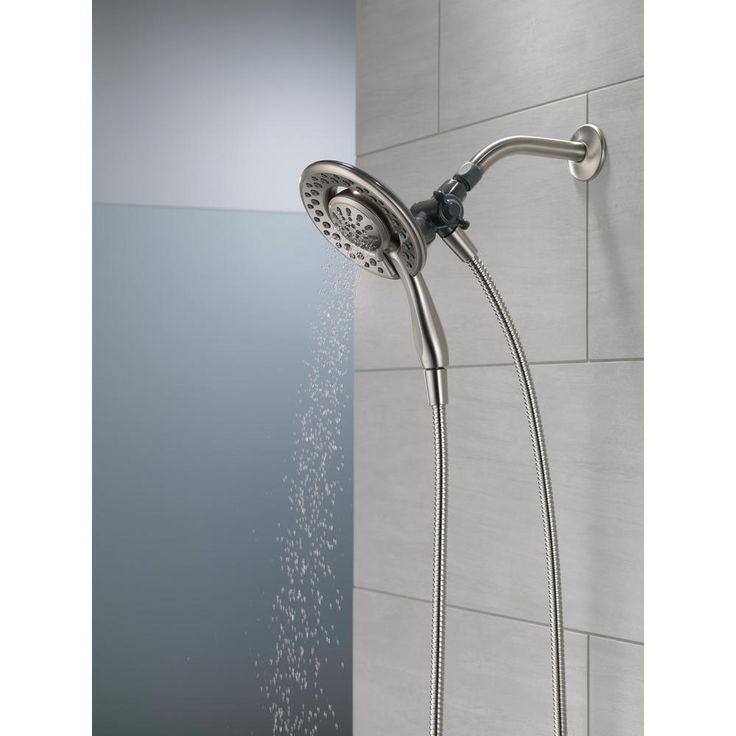 In2ition Two-in-One 4-Spray 6.1 in. Dual Wall Mount Fixed and Handheld Shower Head in Brushed Nickel