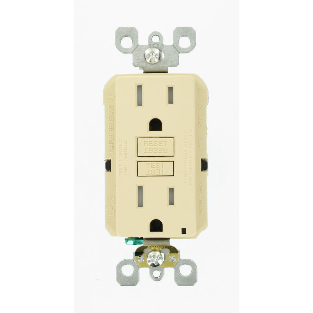 15 Amp 125-Volt Duplex SmarTest Self-Test SmartlockPro Tamper Resistant GFCI Outlet, Black - Super Arbor