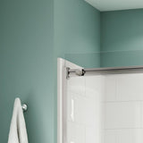 Coronado Acrylx 60 in. x 30 in. Single Threshold Left Drain Shower Kit in White with Bench with Door in Chrome